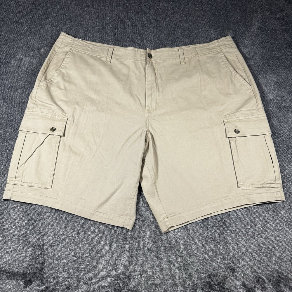 NWT Saddlebred Cargo Shorts Mens 50x11 Khaki Brown Comfort Flex Utility Pockets